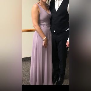 Azazie Mya in Dusk Floor Length Bridesmaid Dress